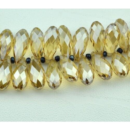 New Fashion 10pcs/lot 11x25mm Crystal Teardrop Beads Faceted Crystal Glass Beads For Jewelry Making Bracelet Craft DIY Beads