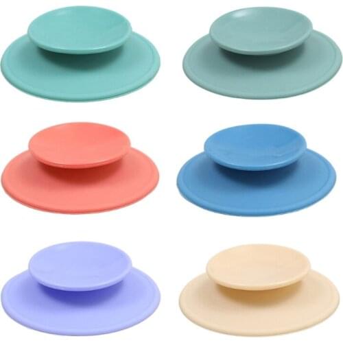 Baby Feeding Anti-slip Pads Suction Cup Children Silicone Dish Cup Double Sucker Mats Coasters