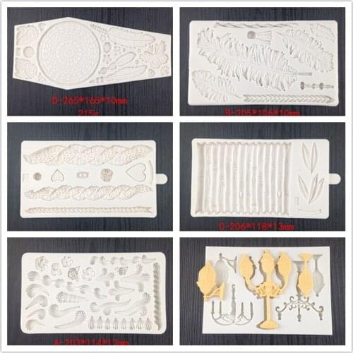 DIY Silicone Decoration Mold Feather Butterfly Bamboo Retro Lamp Sweater Knitting Texture Chocolate Cake Baking Tool WMJ-801