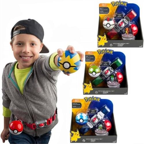 TAKARA TOMY Pokemon Go Game Charizard Pikachu Figurine Pokemon Clip N GO Carry Poke Ball Belt Set PVC Action Figure Toys Anime
