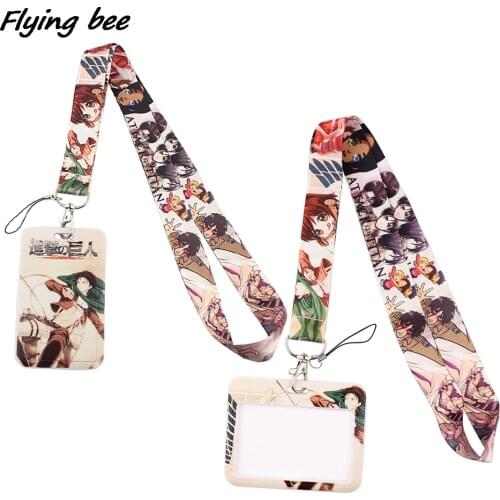 Flyingbee X1972 Anime Attacking Giant Neck Strap Lanyard For Key ID Card Phone Straps USB Badge Holder Hang Rope Lariat Lanyard