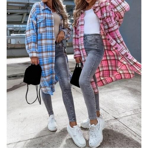 Женские пальто в клетку Goocheer China At AliExpress