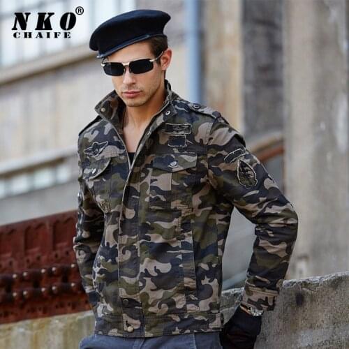 CHAIFENKO Camouflage Military Jackets Men Autumn Pilot Cotton Cargo Jacket Coat Men Fashion Casual Bomber Flight Men Jacket 4XL