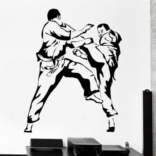 Karate Judo Martial Arts Sports Vinyl Wall Stickers Competitive Sports Fans School Dormitory Home Room Decoration Mural YD6