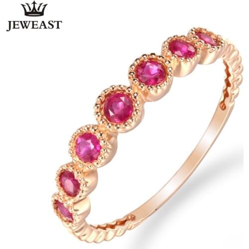 ENZO Natural ruby 18K Pure Gold 2020 New Hot Selling Top Ring Women Heart Shape Ring For Ladies Woman Genuine Jewelry