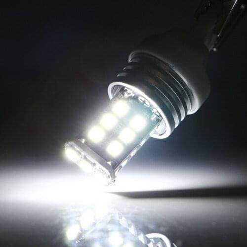 2Pcs White Car Bulbs High Power Super Bright 1156 P21W BA15S 2835 15SMD LED Reverse Tail Brake Lights Parking LED Bulbs DC 12V