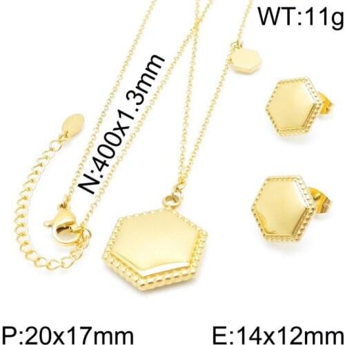 3 Colors Fashion Stainless Steel Jewelry Pendant Earrings Sets For Women Free Shipping SBJZFRBE