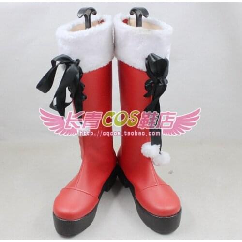 Date A Live Tokisaki Kurumi Red Halloween Version Cosplay Shoes Boots C006