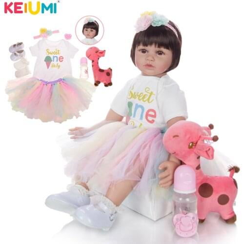 Sweety KEIUMI 24" Reborn Baby Dolls Princess Silicone Reborn Menina Boenca Stuffed Girl Doll Good Choice To Child Birthday Gift