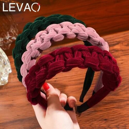 LEVAO Solid Color Ladies Knot Weave Scrunchies Simplicity All-Match Fashion Headband Women Silver Fox Plush New Hair Accessories