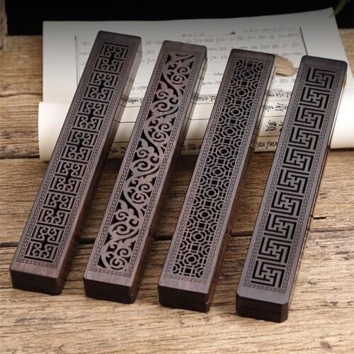 Line Incense Burner Red Ebony Car Lying Box Hollow Cover Sticks Holder Living Room Household Yoga Home Supplier