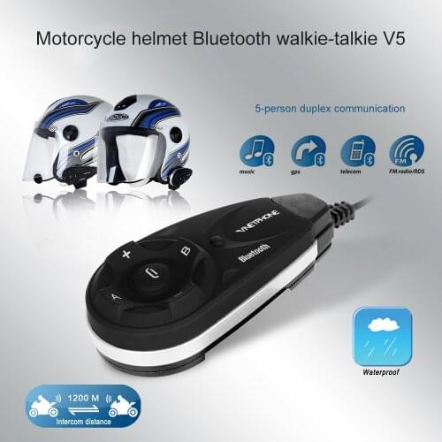 Motorcycle Helmet Walkie-talkie V5 Bluetooth Stereo Headset Large Capacity Battery Waterproof Full Duplex With FM Walkie-talkie