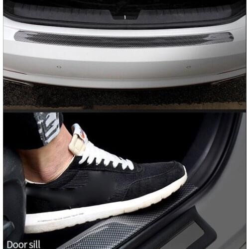 Car Sticker Door Sill Protector Car Styling Carbon Fiber Door Plate Scuff Protection Auto Accessories Door Step Scratch Cover