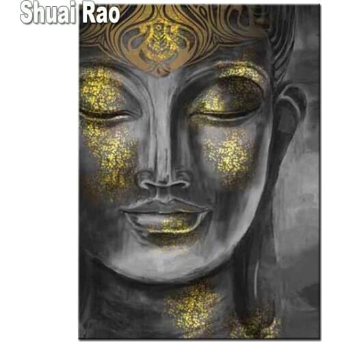 Full square Round diamond painting Zen Buddha Head Statue 5d pictures for embroidery New diamond mosaic 2021 New Easter Gift