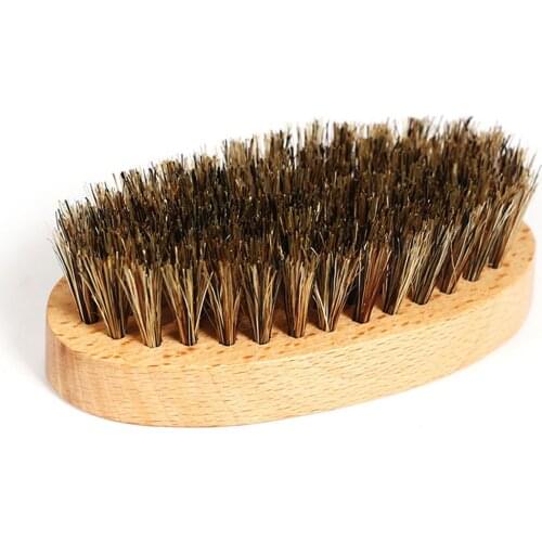 Portable Men Beard Mustache Styling Brush Wooden Bristle Oval Beard Brush SSwell