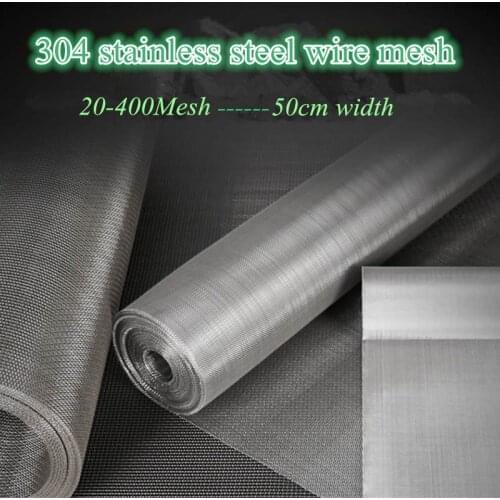 20-400 Mesh 304 Stainless Steel Mesh Filter Net Metal Front Repair Fix Mesh Filtration Woven Wire Mesh Screen Sheet Screening