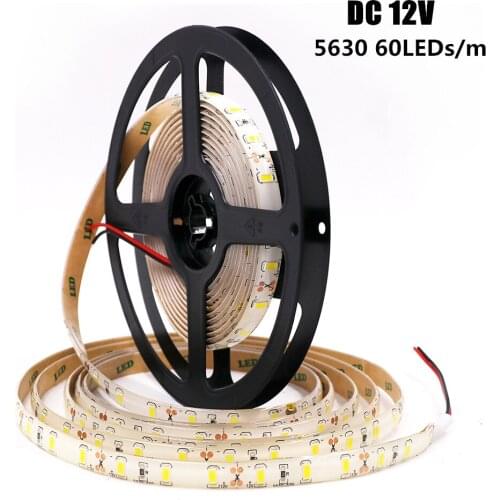 LED Strip 5630 DC12V 60LEDs/m IP21 IP65 Flexible Tape Light Warm White / Cold White / Natural White LED Strip 5m