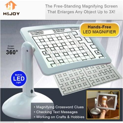 LED Screen Page Magnifier Brighter Reading Viewer Screen Loupe Hands-Free LED Magnifier Give parents gifts