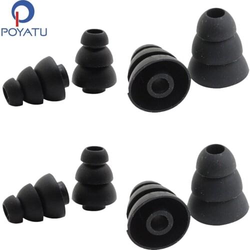 POYATU Three Triple Flange Ear tips Ear Tips Foam For UrBeats 2.0 Ear Tips Silicone For Tour2 Tour 2.5 In-Ear Headphone Eartips