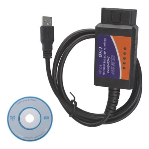 USB ELM327 Scanner V1.5 Software ELM 327 ELM327 USB plastic Free shipping
