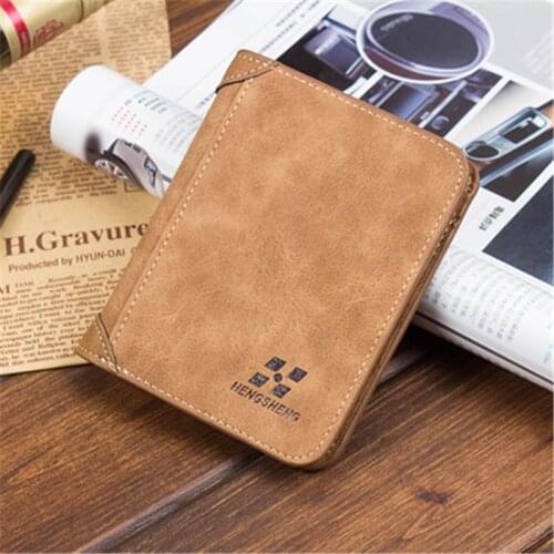 Vintage Mens Wallet Fashion Casual Slim PU Leather Wallets Credit Card Holder Coin Purse Business Mens Wallet Cartera Hombre
