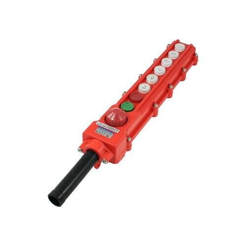 Rainproof Crane Hoist 6 Ways Pushbutton Switch Up Down COB64BH 250V 5A 500V 2A