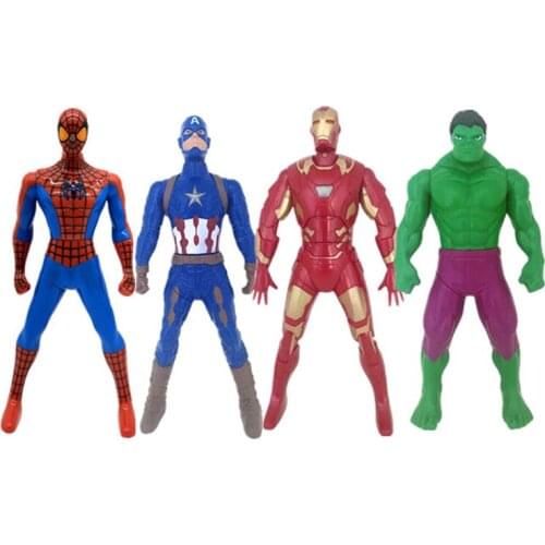 1Pcs Disney Avengers Toys Body Rotatable 360°Iron Man Spider-Man Hulk Doll Action Figure PVC Model Childrens Toy Gift