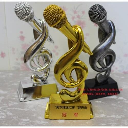 2017 CUSTOMIZED MUSIC VOCALS VOICE CUP MICROPHONE AWARD TROPHY RESIN SINGING CRAFT SOUVENIR HOME DECORATION ENGRAVING