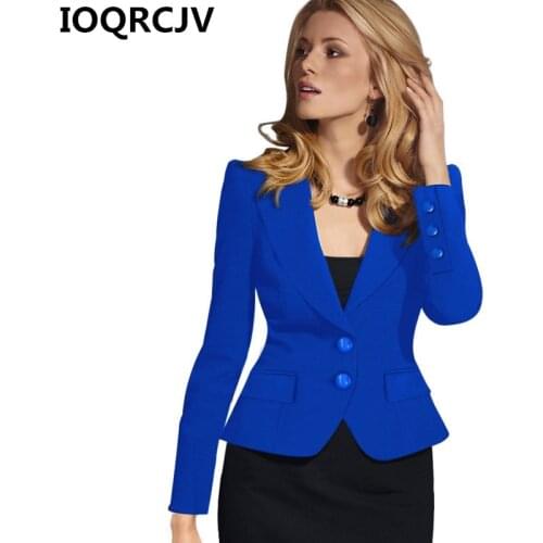 2019 Autumn New Elegant Blazers Feminino Women Long Sleeve Casual Blazer Notched Collar Coat Short Jackets Female Outerwear R893