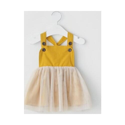 2020 Summer Korean Children Girl Princess Dress Fashion Cotton Voile Button Dresses Cute Kids Baby Girls Butter Clothing