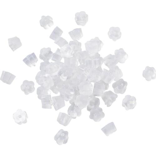 500pcs Plastic White Earring Earnuts for Jewelry Making Earring Findings Size: about 2.5mm long 4mm wide 2.5mm thick hole: 1mm