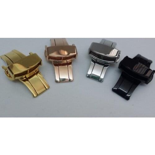 Watch Accessories Strap Accessories Butterfly Buckle Silver 14 16 18 20mm stainless steel buckle