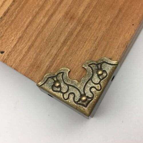 10pcs/lot Antique Furniture Corner Brackets Metal Jewelry Box Corner Foot Wooden Case Corner Protector Prevent collision 25*35mm