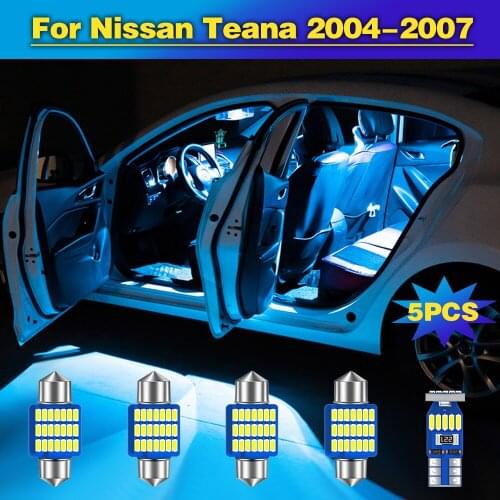 5pcs Error Free Auto LED Bulbs Car Interior Dome Reading Light Trunk Lamp For Nissan Teana 2004 2005 2006 2007