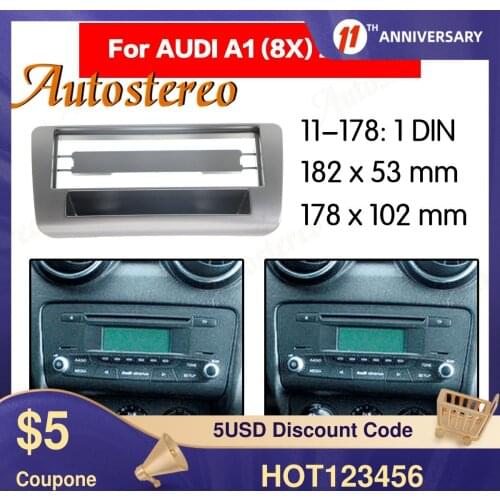 Car Fascia Dash Kit Panel Frame for Audi A1 2011 1DIN Dash Mount Kit Adapter Trim Facia Panel Surrounded Frame Dashboard