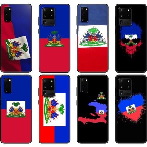 Black tpu Case For Samsung galaxy S20 /S20 PLUS/S20 ultra/S20+ /S20FE back cover Vintage Haiti Haitian Flag