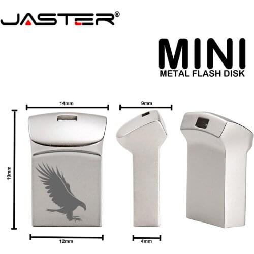 JASTER USB Flash pen Drive USB 2.0 Mini metal pendrive 4GB 16GB 32GB 64GB 128GB U Disk Flash Memory Stick 10pcs free logo