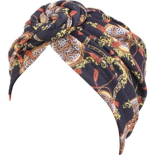 African Pattern Cotton Turban for Women Knot Headwrap Indian head scarf