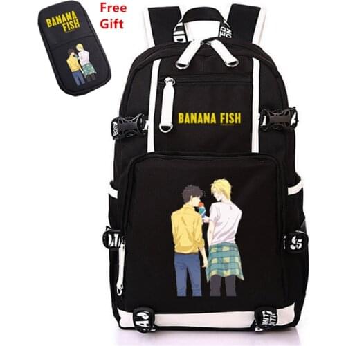 Anime BANANA FISH Canvas Back Pack Cosplay School Bags Anime Laptop Backpack Unisex Travel Backpack Women Shoulder Bags