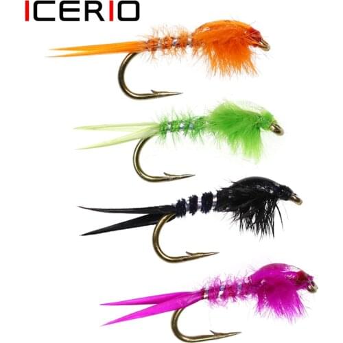 ICERIO 8PCS #12 Stonefly Nymphs Flies Trout Fishing Fly Lures