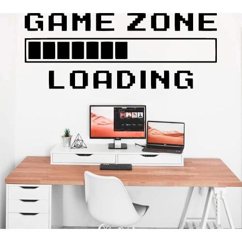 Game Zone Wall Decals Boys Bedroom Home Decor Playing Room Loading Lettering Vinyl Wall Stickers For Dormitory Decoration Y548