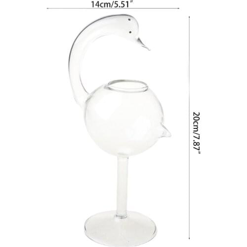 K5DC Red Wine Goblet Wine Cocktail Glasses 180ml Swan Shape Wine Glass Party Barware Drinkware