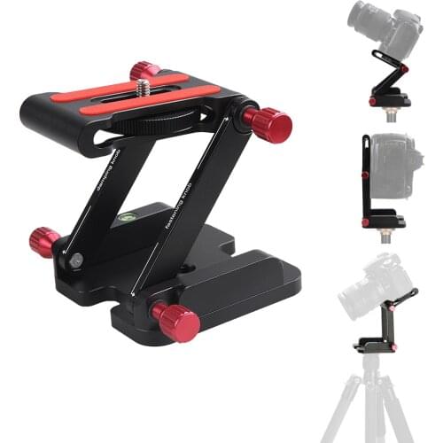 Z Shape CNC Aluminum Alloy Tilt Head Quick Release Plate Tripod Mount Holder for DSLR Cameras Shooting Photography