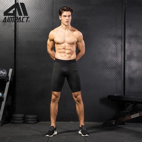 Aimpact Summer Soprt Compression Jogging Shorts Men Solid Elastic Running Leggings Crossfit Quick Dry Gym Fitness Tights Shorts
