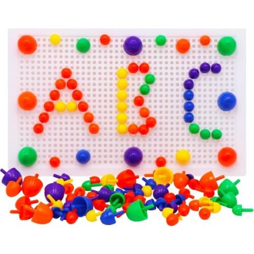 67Pcs/set Mosaic Puzzle Toys Creative Mosaic Mushroom Nail Kits Nail Composite Picture Puzzle Children Kids Gifts Education Toys