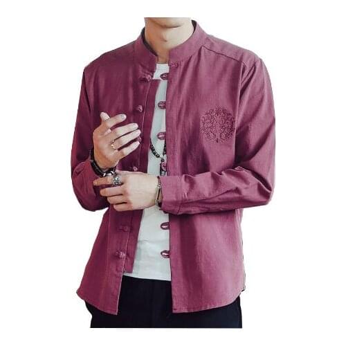 2019 Chinese Mens Linen Cotton Kung Fu Suit Traditional Male Wu Shu Top Tai Chi Uniform Clothing Plus Size M-5XL