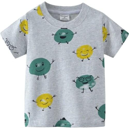 Funnygame New Arrival Summer Cartoon Animals Boys Girls T shirts Fashion Childrens Clothing Tops