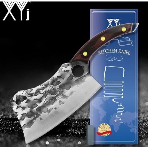 Cleaver Butcher 7'' INCH Stainless Steel Knif Full Tang Chopper Chinese Style Gift Box Sharpening Stone Bone Cutter Tools