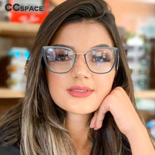 48104 Cat Eye Metal Glasses Frame Anti-Blue Light Male and Female Optical Fashion Computer Eyeglasses Flat Mirror