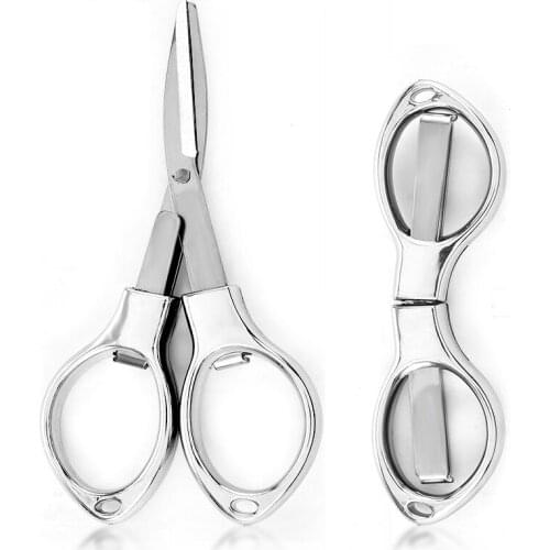 Portable Stainless Steel Eyebrow Trimmer Multifunction 8 Words Foldable Scissors Brow Shaper Facial Shaping Scissors Makeup Tool